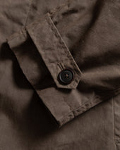 FULL RAGLAN BAL COAT - MIRKWOOD BROWN WATER-REPELLENT BEESWAX COATED COTTON / NYLON