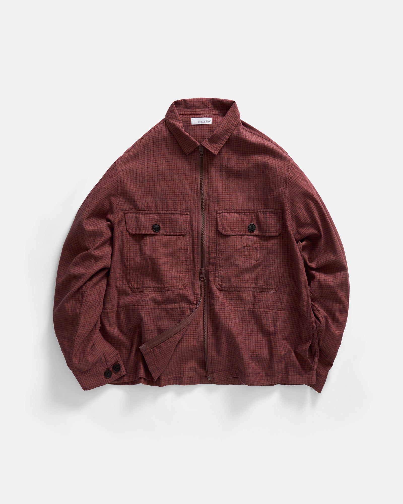 Full Zip Caleb Shirt Indigo Handloom Brickstop Cotton