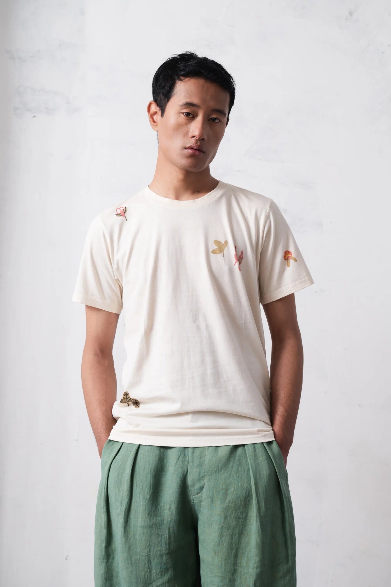 Ecru Handpainted T Shirt