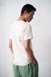 Ecru Handpainted T Shirt