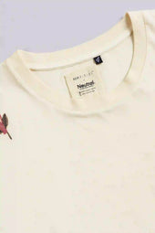 Ecru Handpainted T Shirt