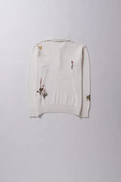 Ecru Handpainted Polo T Shirt