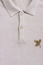 Ecru Handpainted Polo T Shirt