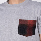 Pocket Tee - Heather Grey + Tweedy Cotton Vintage Brushed - Red