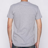 Pocket Tee - Heather Grey + Tweedy Cotton Vintage Brushed - Red