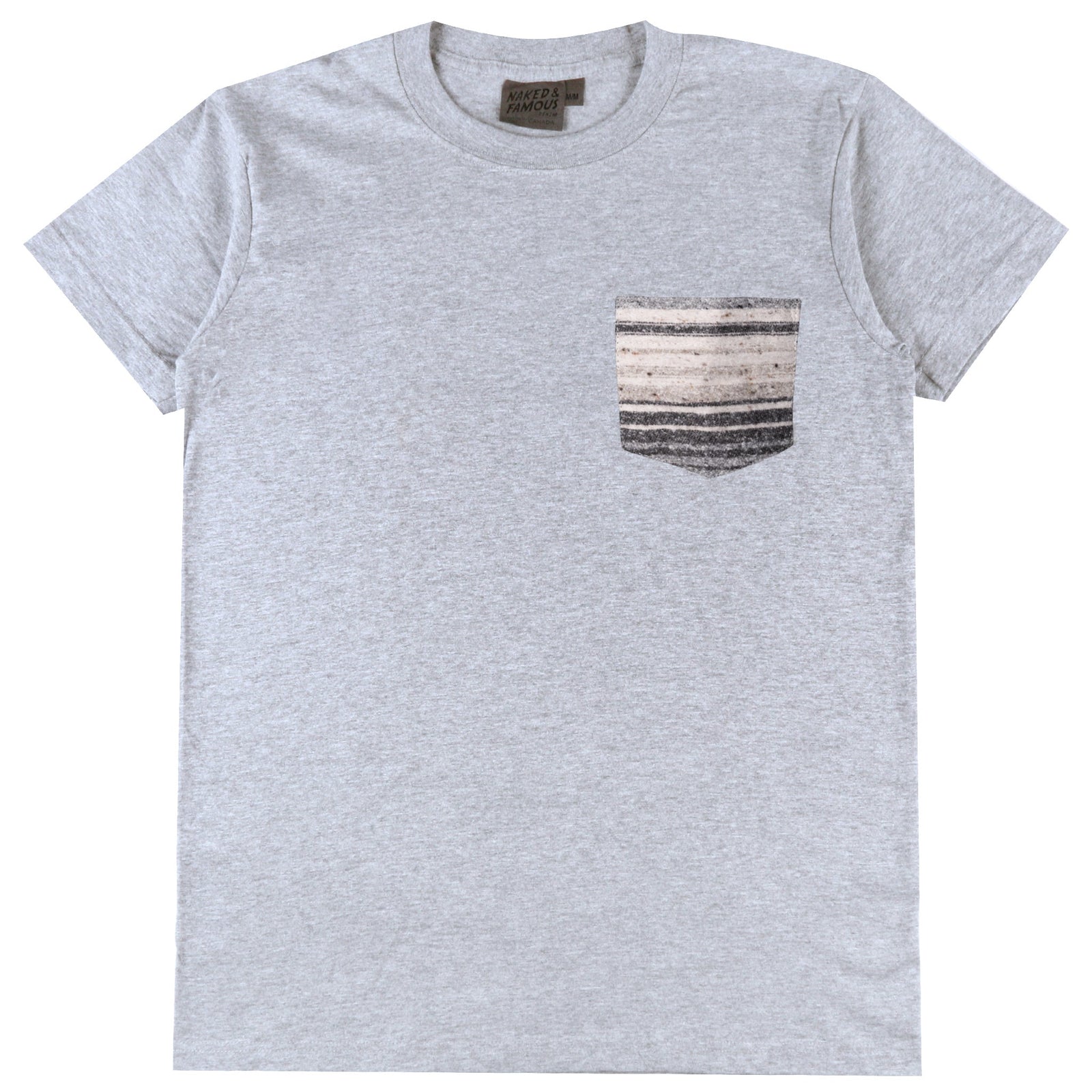 Pocket Tee Heather Grey Heavyweight Stripe Grey
