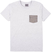 Pocket Tee - Heather Grey - Kimono Scramble - Indigo