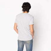 Pocket Tee - Heather Grey - Kimono Scramble - Indigo