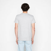 Pocket Tee - Heather Grey + Matsuba Pine Needles - Indigo