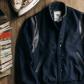 The Golden Bear Snap Bomber In Midnight Wool