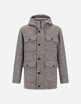HERRINGBONE R-WOOL LONG PARKA