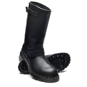 Black Greasy Steel Toe Capped Biker Boot