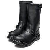 Black Greasy Steel Toe Capped Biker Boot