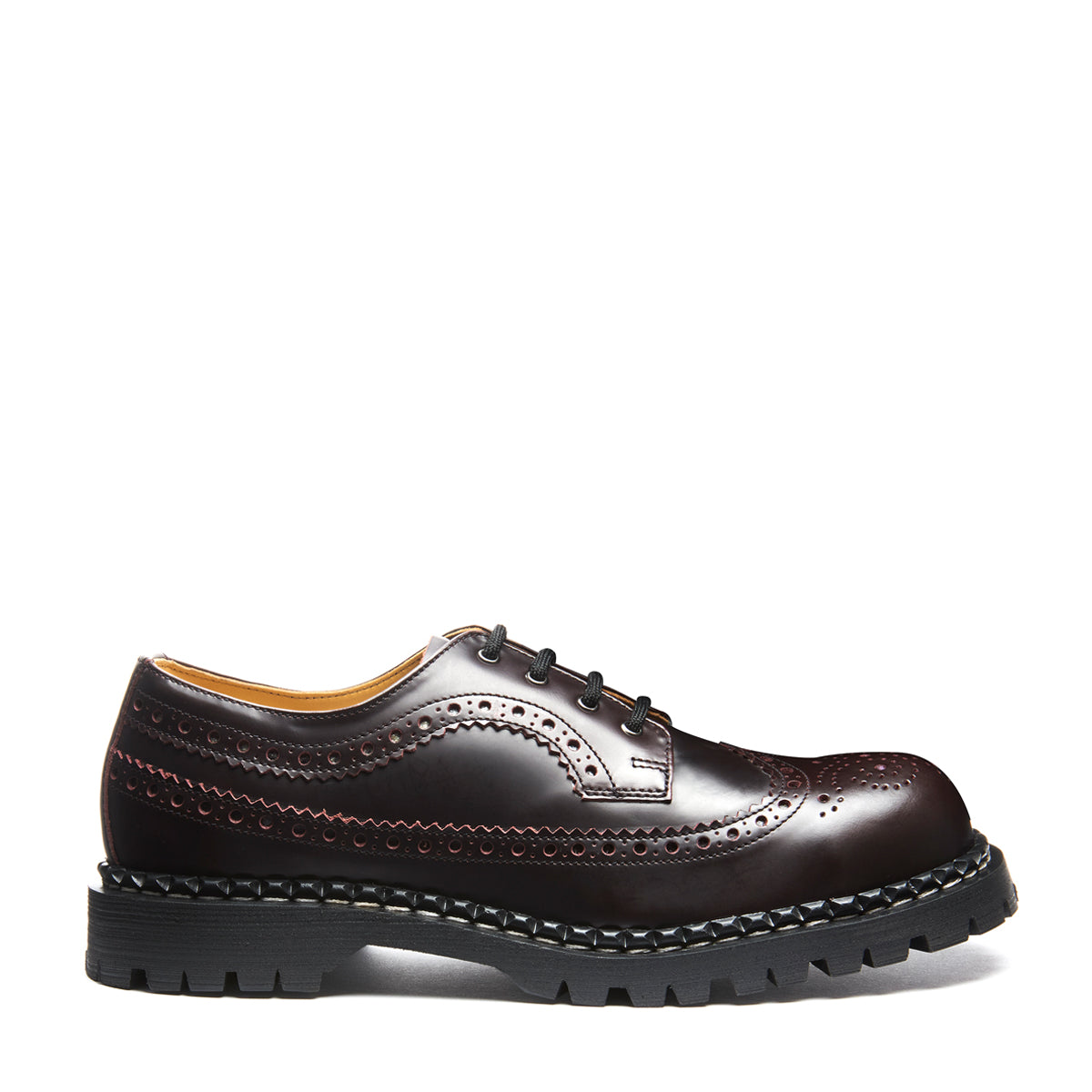 Burgundy Rub-Off 4 Eye Steel Toe American Derby Brogue Shoe