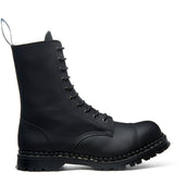 Black Greasy 10 Eye Steel Toe Capped Derby Boot