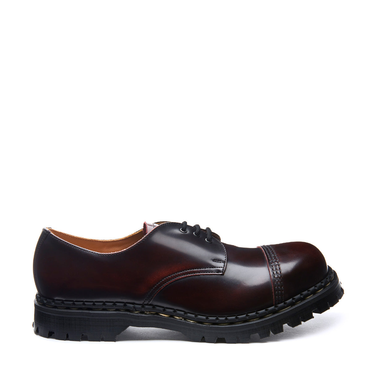 Burgundy Rub-Off Steel Toe Capped Gibson Shoe