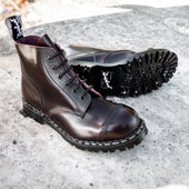 Burgundy Rub-Off 6 Eye Steel Toe Capped Derby Boot