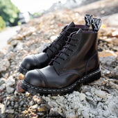 Burgundy Rub-Off 6 Eye Steel Toe Capped Derby Boot