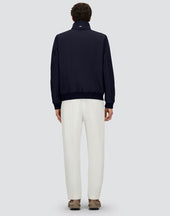 Woollen Melange Twill And Light Faux Fur Bomber Jacket