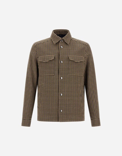 Wool Cotton Pied De Poule Shacket