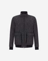 BOMBER JACKET IN HERRINGBONE WOOL FLANNEL