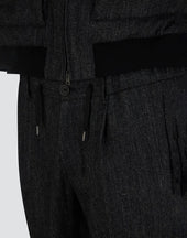 Bomber Jacket In Herringbone Wool Flannel