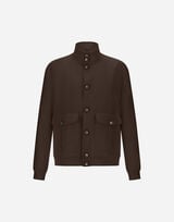 BOMBER JACKET IN COTTON LINEN POPELINE