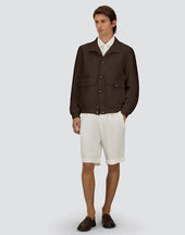 Bomber Jacket In Cotton Linen Popeline