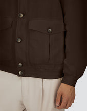 Bomber Jacket In Cotton Linen Popeline
