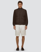 Bomber Jacket In Cotton Linen Popeline