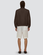 Bomber Jacket In Cotton Linen Popeline