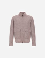 BOMBER JACKET IN PIED DE POULE LINEN