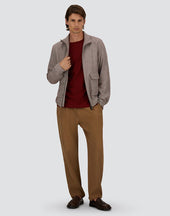Bomber Jacket In Pied De Poule Linen