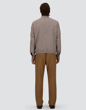 Bomber Jacket In Pied De Poule Linen
