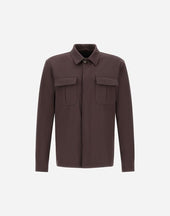 Shacket In Cotton Gabardine Stretch