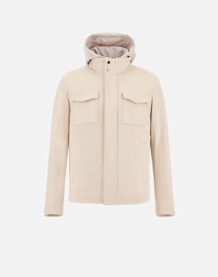 Shacket In Suede Effect And Changing Nylon