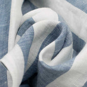 Wide Stripe Linen Shirt With Anacapri Buttoned One Piece Collar