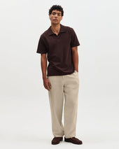 Glencoe Beige Washed Linen Loose Fit Trousers