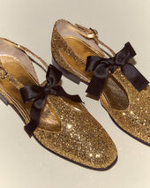 Glitter Theater Shoes - Gold