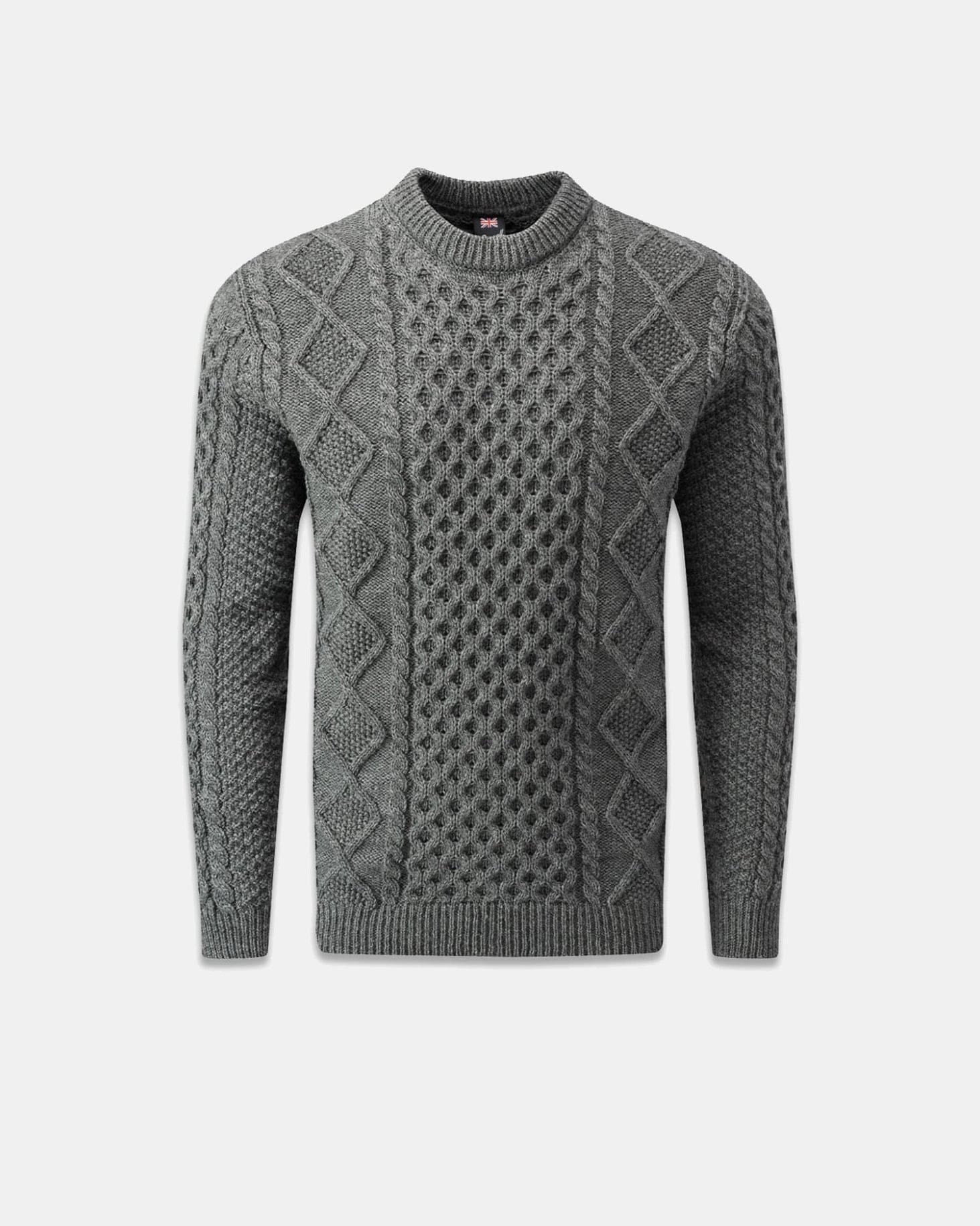 Men's Aran Jumper Grey