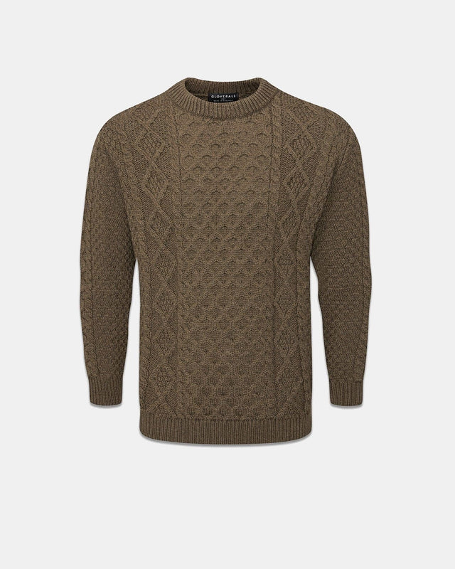 Men's Aran Jumper Khaki