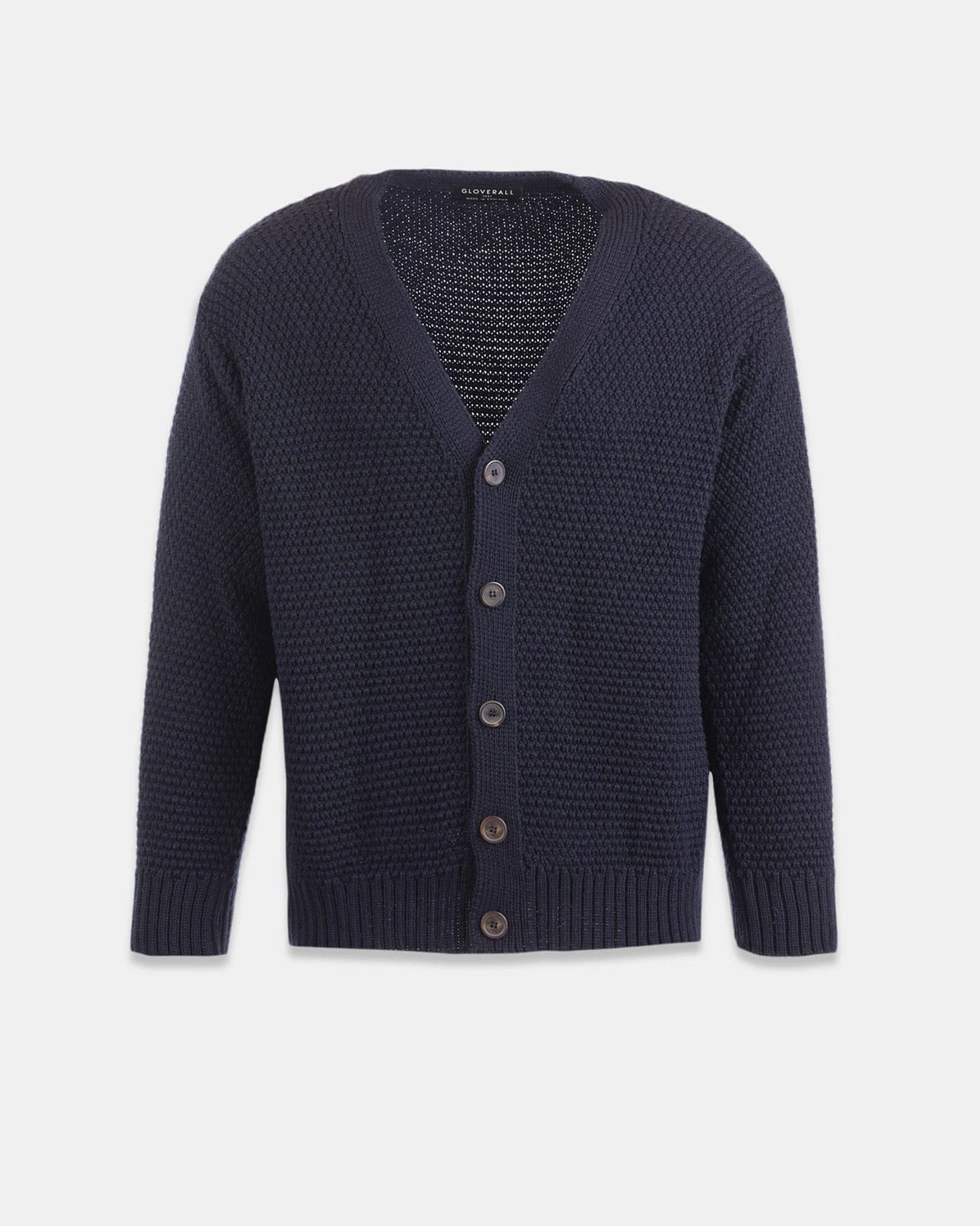 Men's Moss Stitch Cardigan Navy
