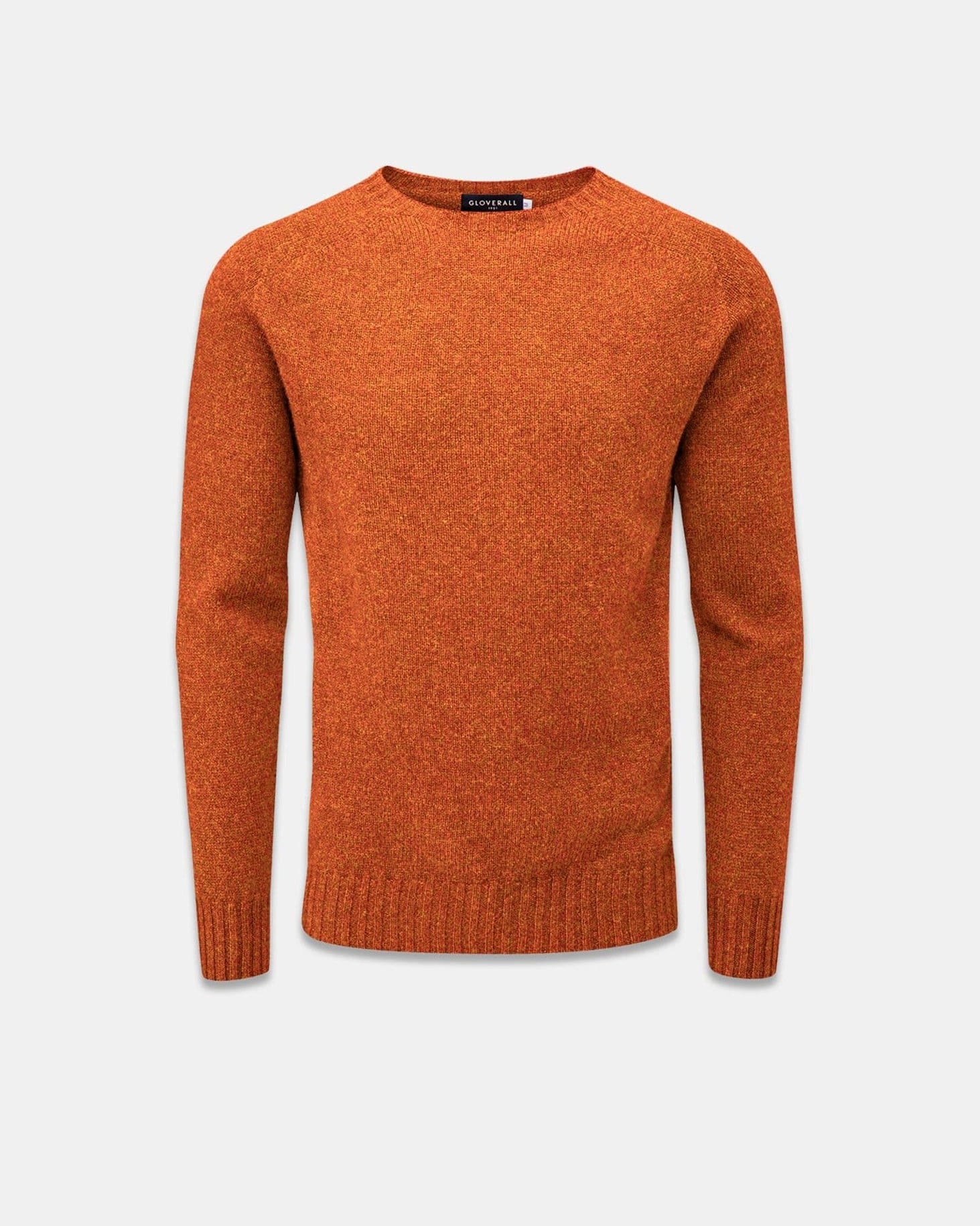 Men's Lambswool Crew Neck Jumper Burnt Orange