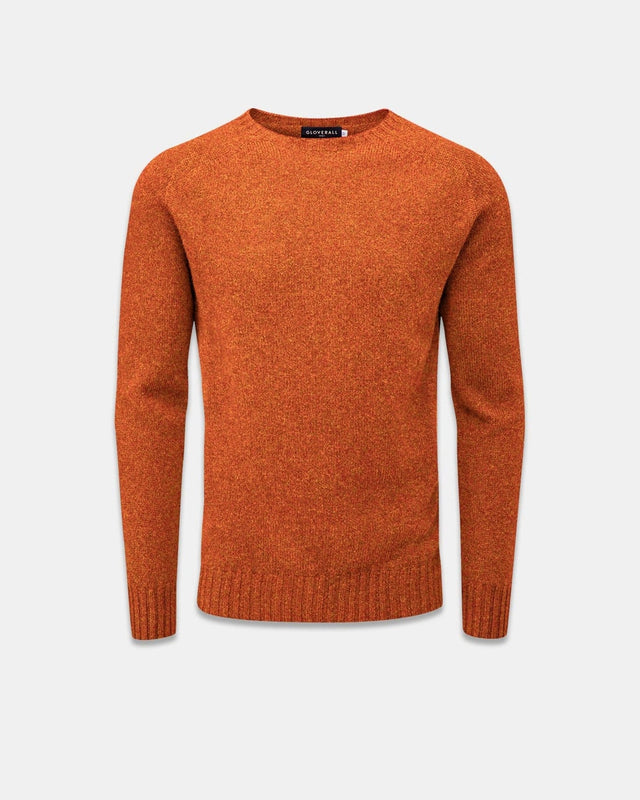 Men's Lambswool Crew Neck Jumper Burnt Orange