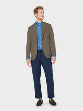 Pantalone In Lino Blu