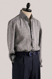 Bronte Linen Evening Shirt - Charcoal