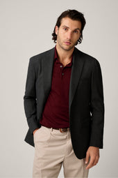 Apollo Unstructured Blazer - Wool - Black and Grey Check