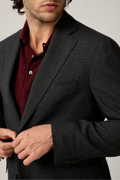 Apollo Unstructured Blazer - Wool - Black and Grey Check