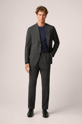 Travel Suit Blazer - Crease-Free Wool - Charcoal Grey