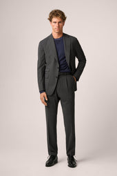 Travel Suit Blazer - Crease-Free Wool - Charcoal Grey